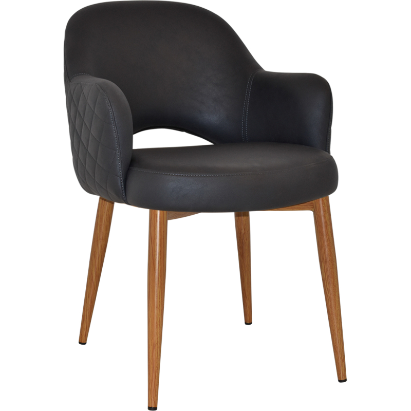 Albury Arm Chair Light Oak Metal Leg - Image 12