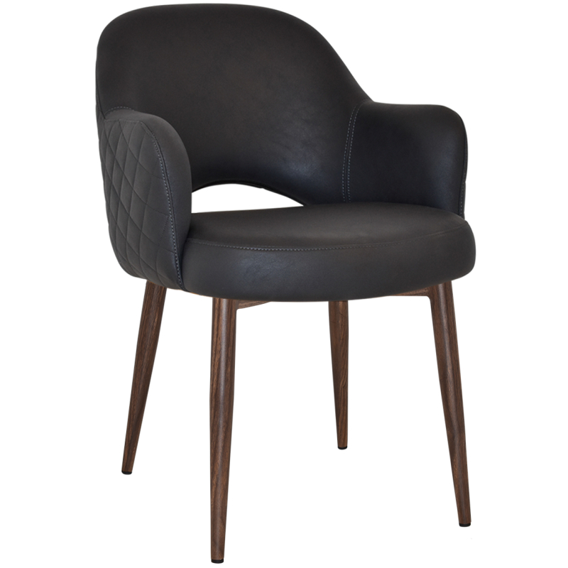 Albury Arm Chair Light Walnut Metal Leg - Image 14