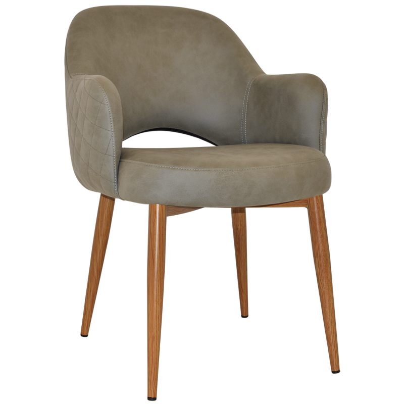 Albury Arm Chair Light Oak Metal Leg - Image 15