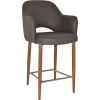 Albury Arm Stool 65cm Light Oak Metal Leg - Image 16
