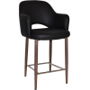 Albury Arm Stool 65cm Light Walnut Metal Leg - Image 14