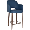 Albury Arm Stool 65cm Light Walnut Metal Leg - Image 15