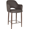 Albury Arm Stool 65cm Light Walnut Metal Leg - Image 16