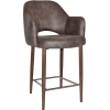 Albury Arm Stool 65cm Light Walnut Metal Leg - Image 11
