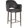 Albury Arm Stool 65cm Light Walnut Metal Leg - Image 12