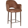 Albury Arm Stool 65cm Light Walnut Metal Leg - Image 13