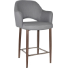 Albury Arm Stool 65cm Light Walnut Metal Leg - Image 9