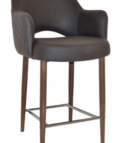 Albury Arm Stool 65cm Light Walnut Metal Leg