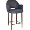 Albury Arm Stool 65cm Light Walnut Metal Leg - Image 4