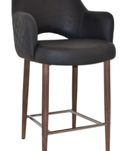 Alternative view of Albury Arm Stool 65cm Light Walnut Metal Leg