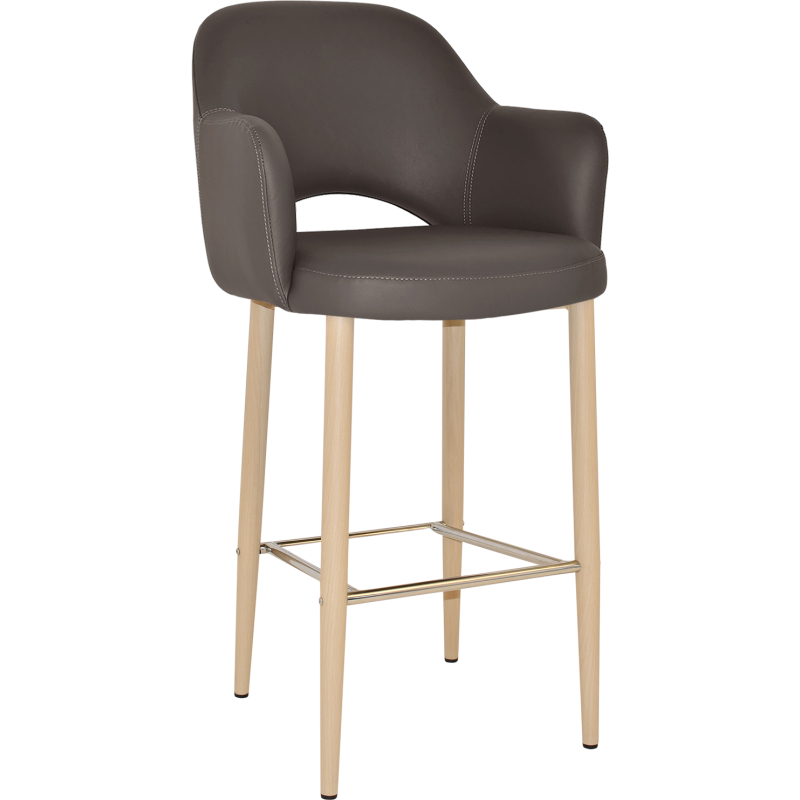 Albury Arm Stool 75cm Birch Metal Leg - Image 10
