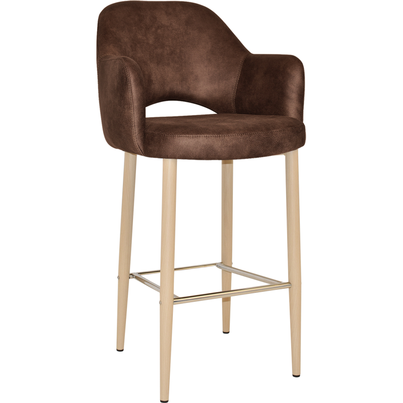 Albury Arm Stool 75cm Birch Metal Leg - Image 5