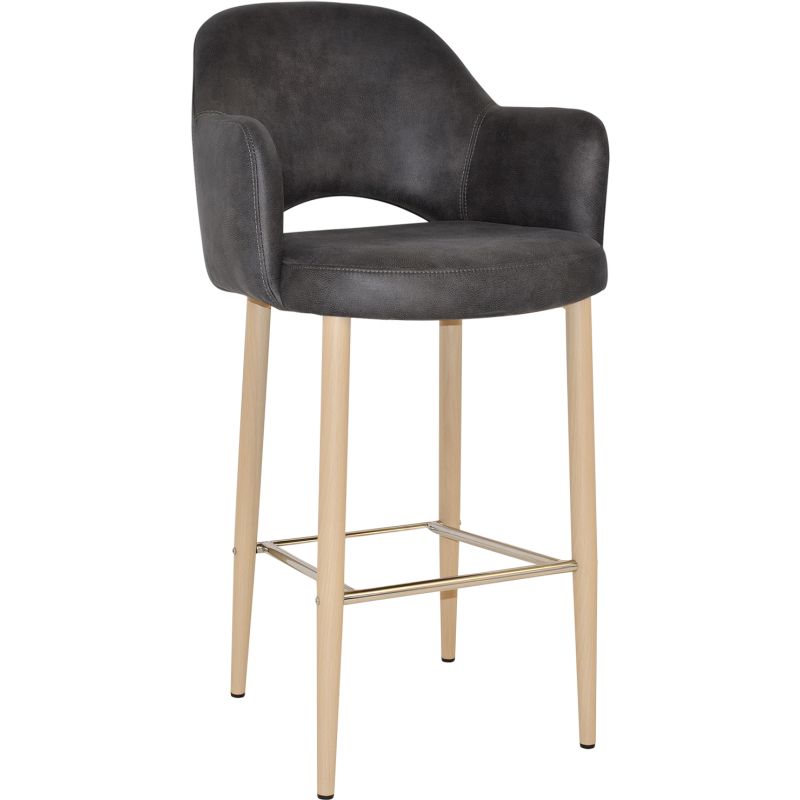 Albury Arm Stool 75cm Birch Metal Leg - Image 7