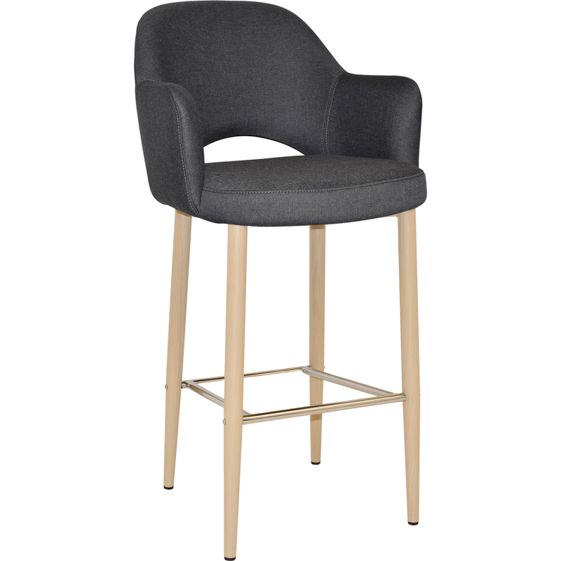 Albury Arm Stool 75cm Birch Metal Leg - Image 3