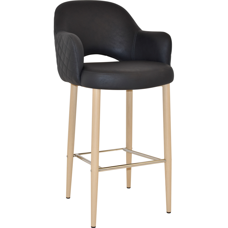 Albury Arm Stool 75cm Birch Metal Leg - Image 14