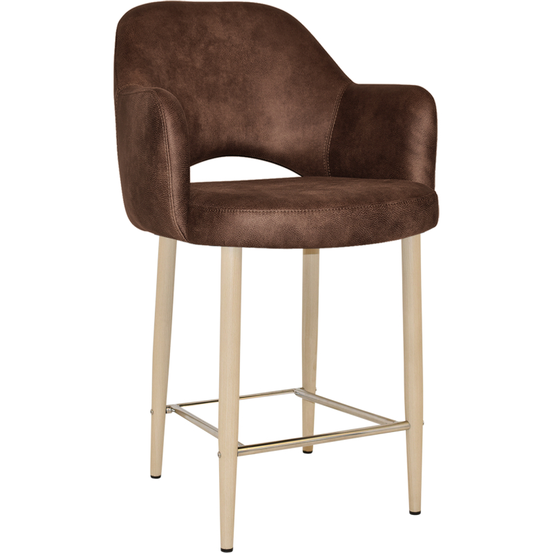 Albury Arm Stool 65cm Birch Metal Leg - Image 10