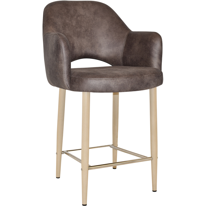 Albury Arm Stool 65cm Birch Metal Leg - Image 11