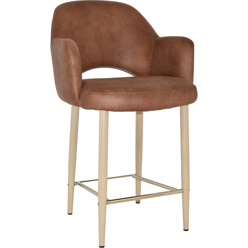 Albury Arm Stool 65cm Birch Metal Leg - Image 13