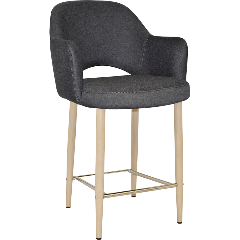 Albury Arm Stool 65cm Birch Metal Leg - Image 7