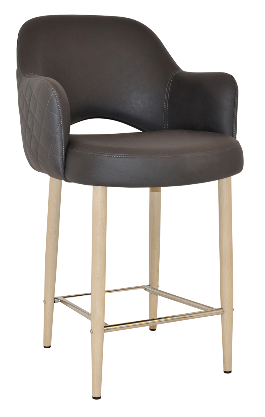Albury Arm Stool 65cm Birch Metal Leg