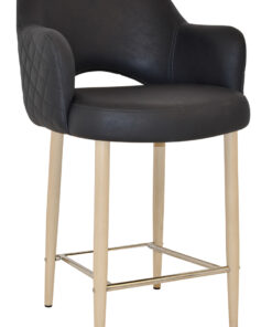 Alternative view of Albury Arm Stool 65cm Birch Metal Leg