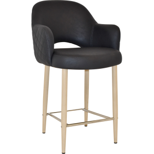 Alternative view of Albury Arm Stool 65cm Birch Metal Leg