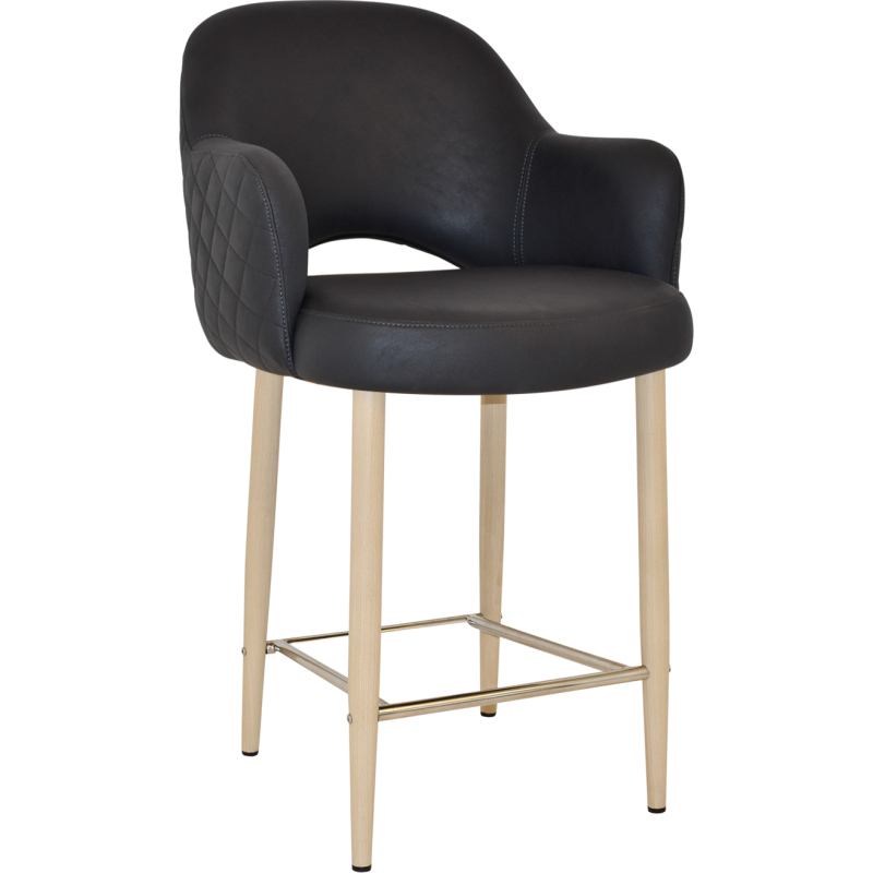Albury Arm Stool 65cm Birch Metal Leg - Image 2