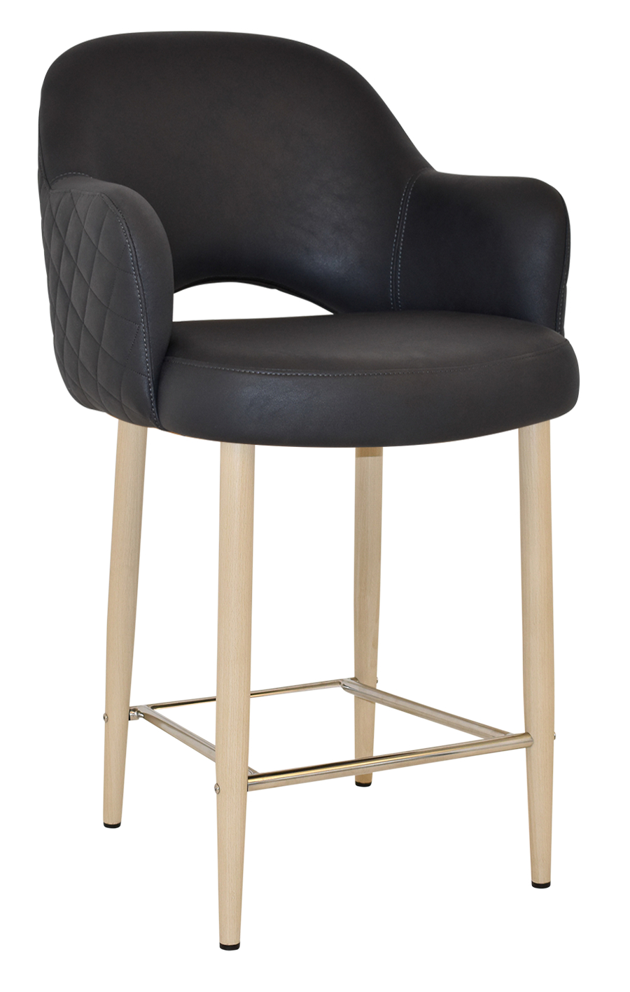 Albury Arm Stool 65cm Birch Metal Leg - Image 2