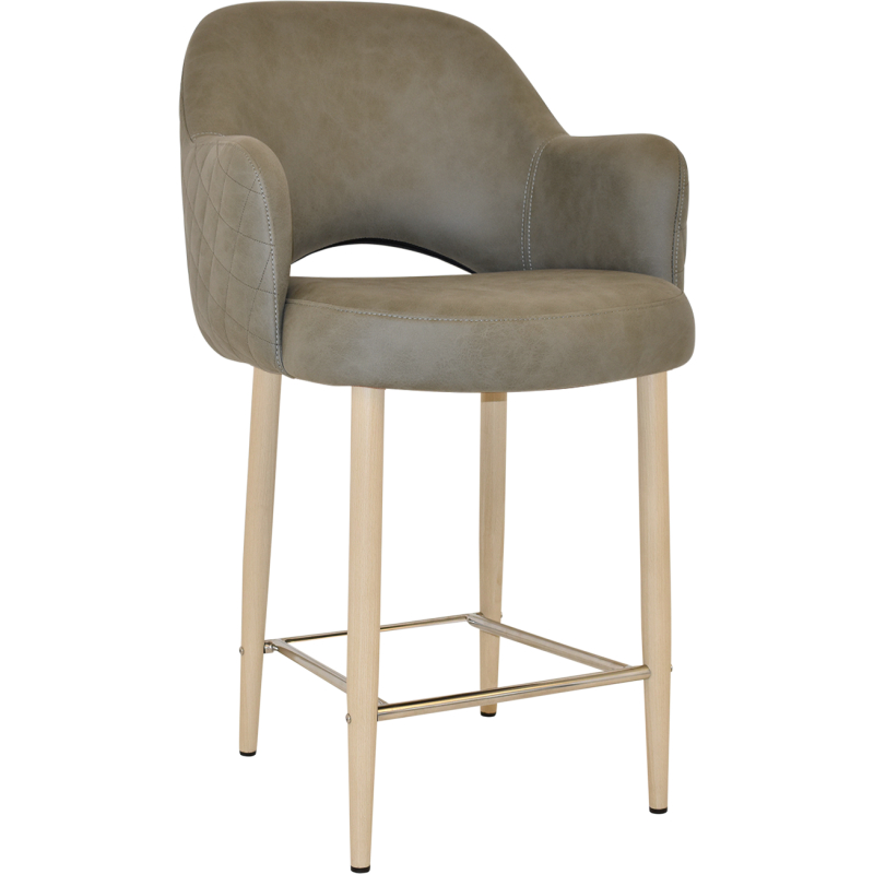 Albury Arm Stool 65cm Birch Metal Leg - Image 5