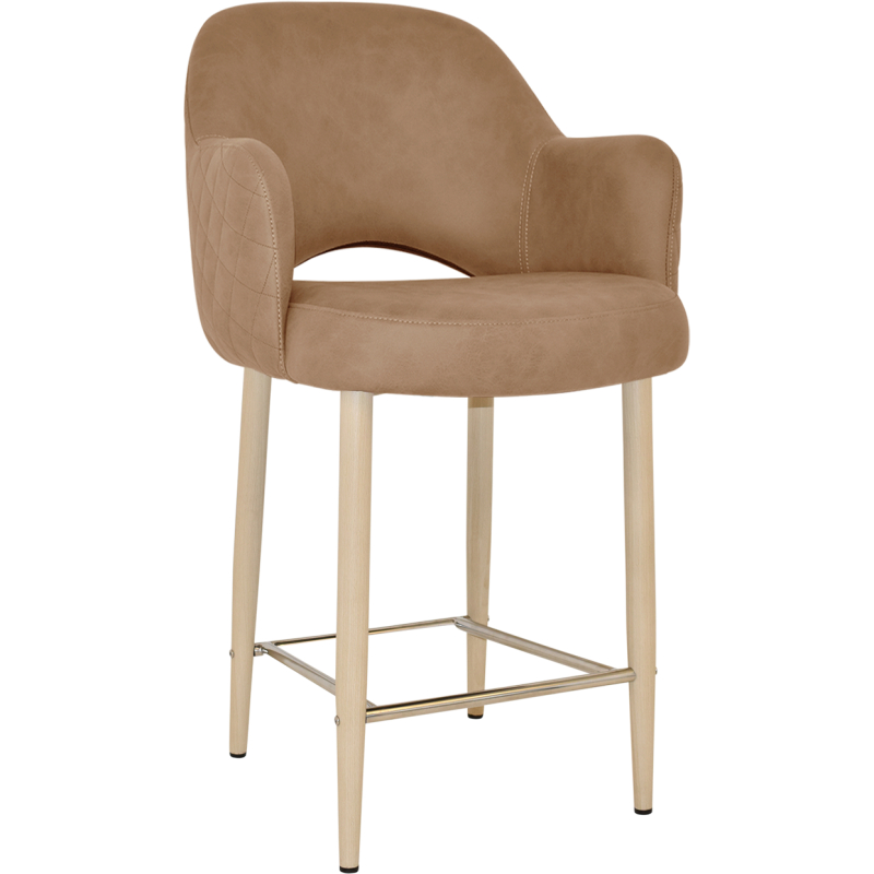 Albury Arm Stool 65cm Birch Metal Leg - Image 3