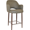 Albury Arm Stool 65cm Light Walnut Metal Leg - Image 5