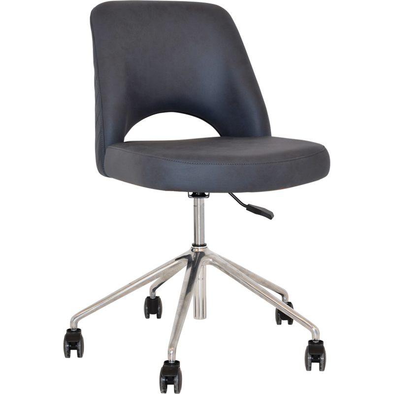 Albury Chair Polished aluminium Castor Base