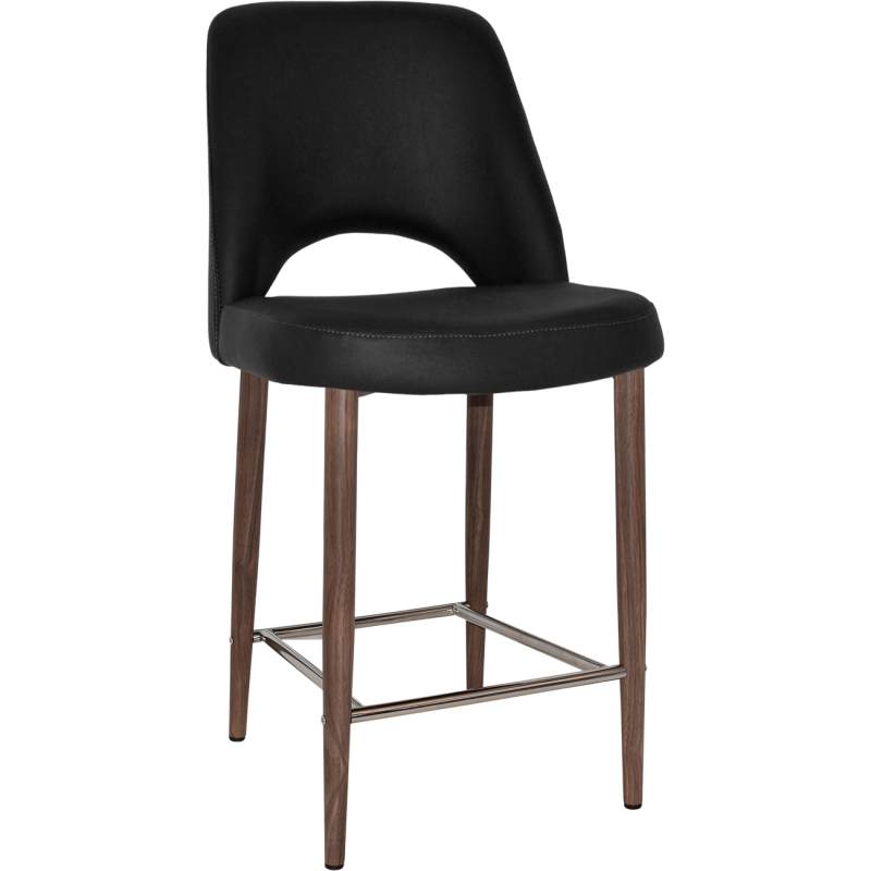 Albury Stool 65cm High Light Walnut Metal Leg - Image 9