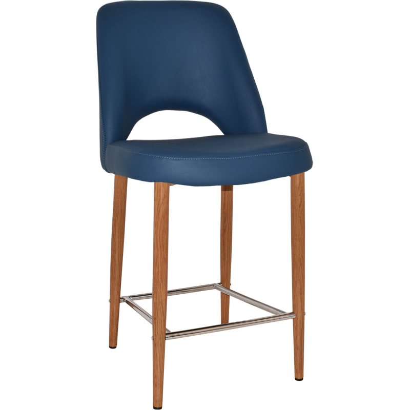 Albury Stool 65cm High Light Oak Metal Leg - Image 11