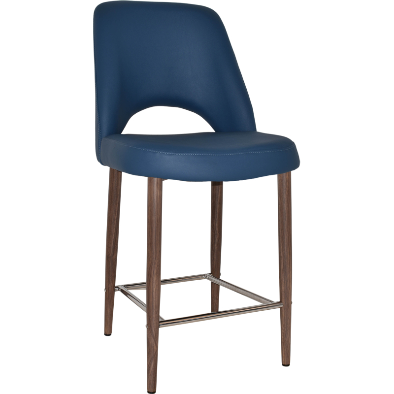 Albury Stool 65cm High Light Walnut Metal Leg - Image 11