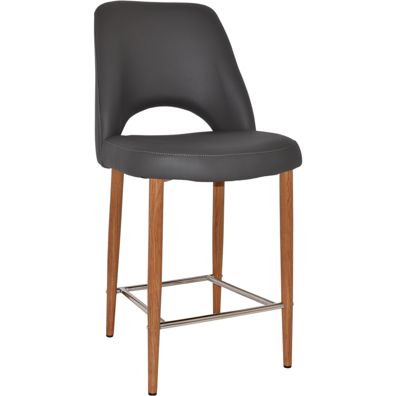 Albury Stool 65cm High Light Oak Metal Leg - Image 10