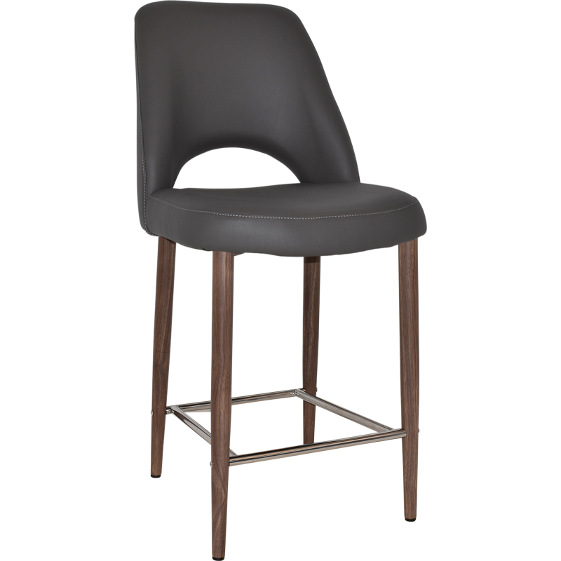 Albury Stool 65cm High Light Walnut Metal Leg - Image 10