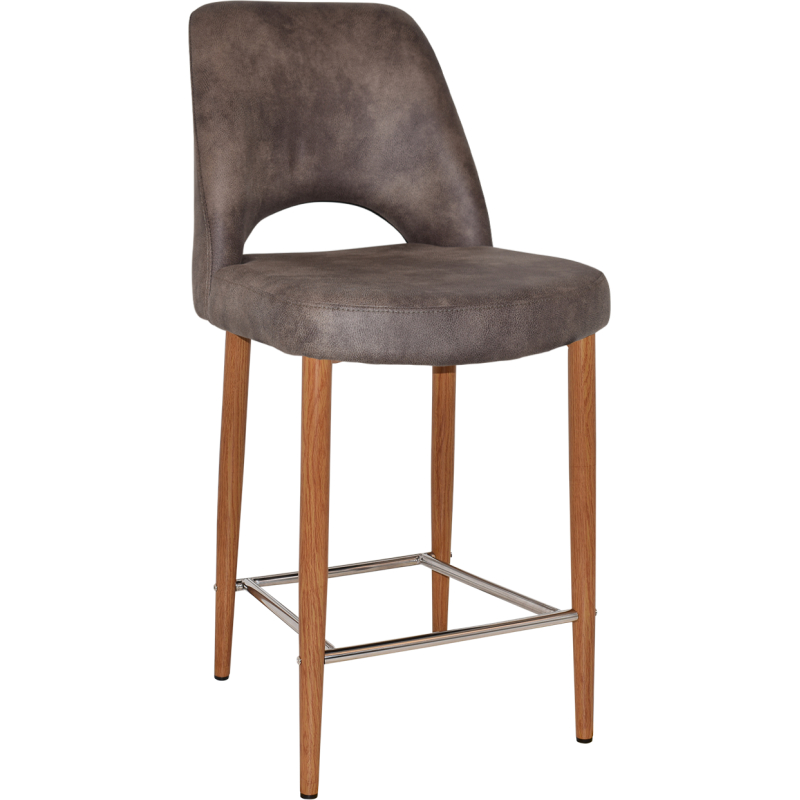 Albury Stool 65cm High Light Oak Metal Leg - Image 5