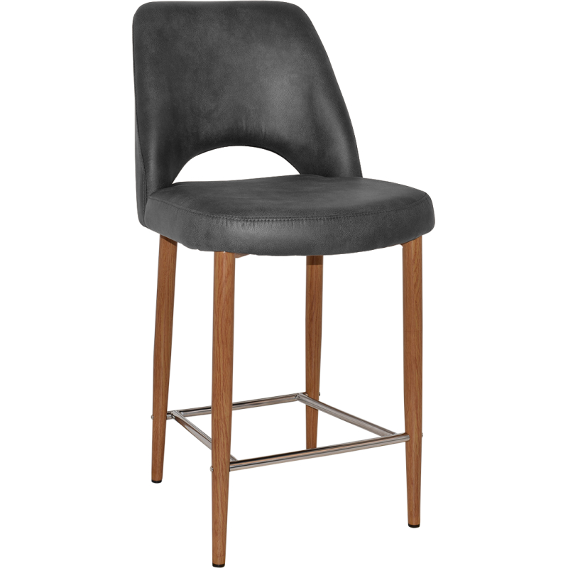 Albury Stool 65cm High Light Oak Metal Leg - Image 7