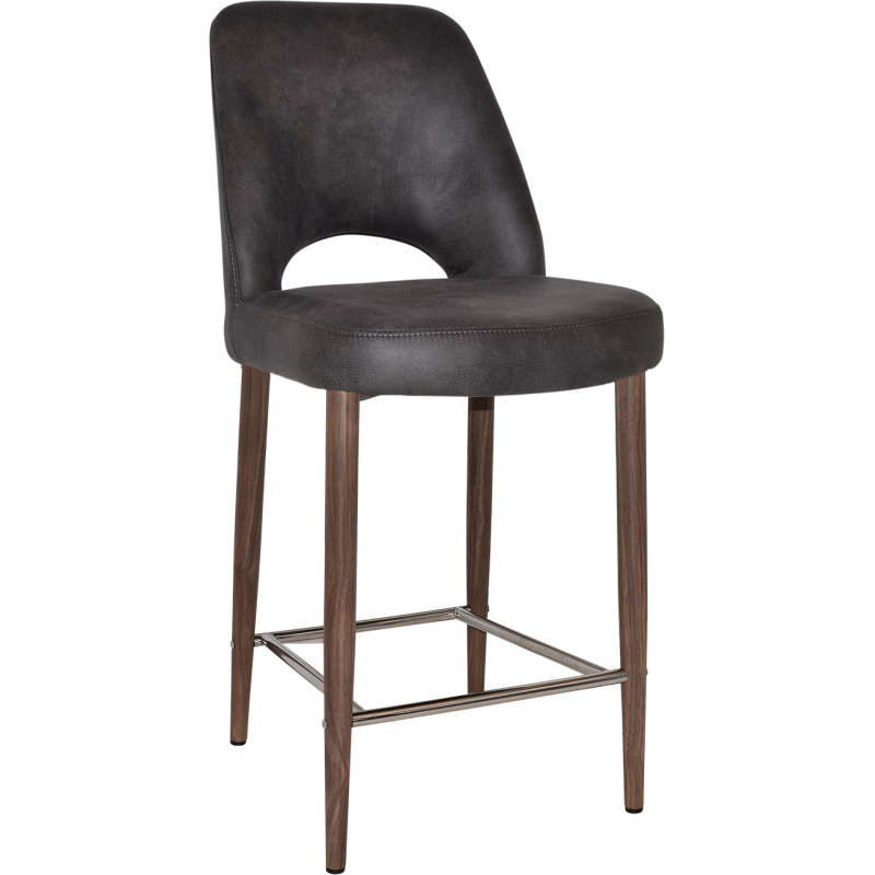 Albury Stool 65cm High Light Walnut Metal Leg - Image 7