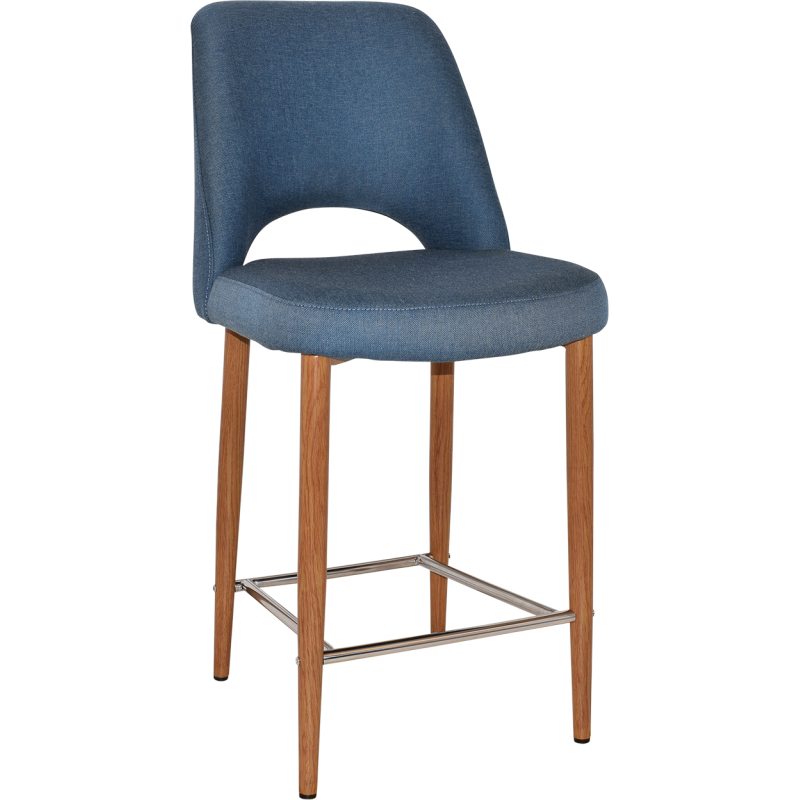 Albury Stool 65cm High Light Oak Metal Leg - Image 3