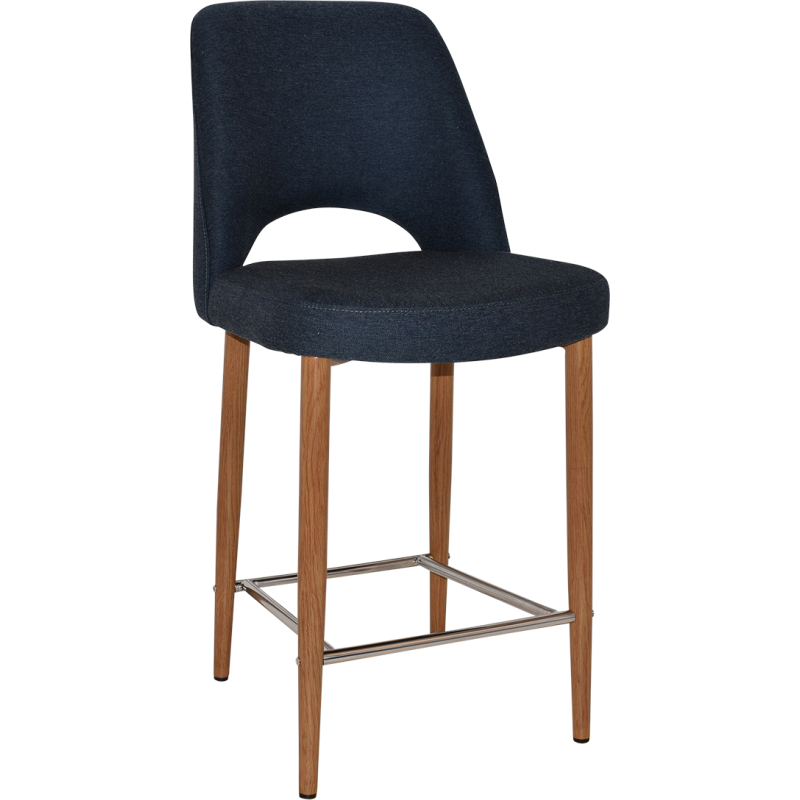 Albury Stool 65cm High Light Oak Metal Leg - Image 4