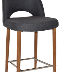 Alternative view of Albury Stool 65cm High Light Oak Metal Leg