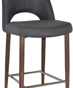 Alternative view of Albury Stool 65cm High Light Walnut Metal Leg