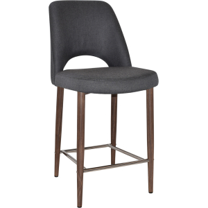 Alternative view of Albury Stool 65cm High Light Walnut Metal Leg