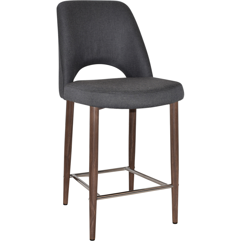 Albury Stool 65cm High Light Walnut Metal Leg - Image 2