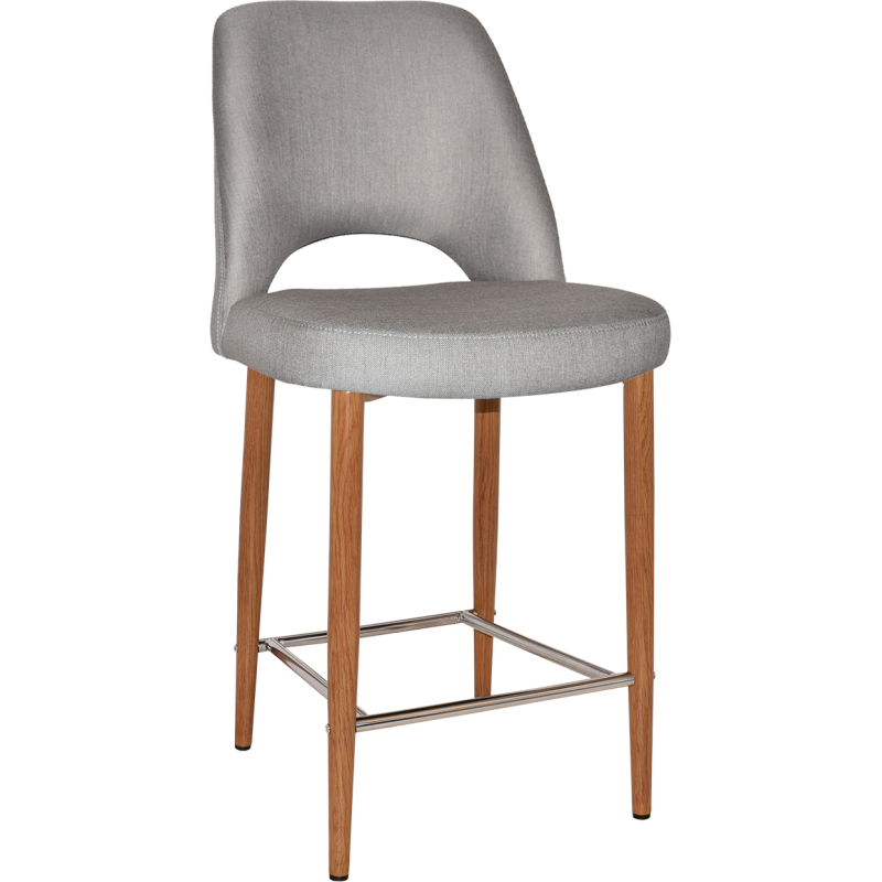 Albury Stool 65cm High Light Oak Metal Leg