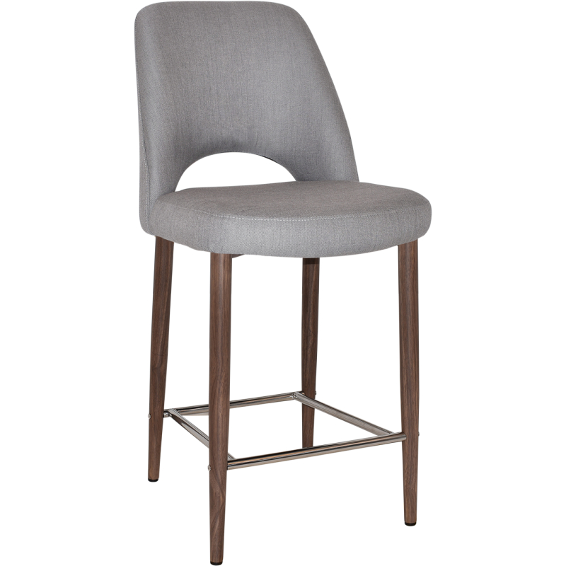 Albury Stool 65cm High Light Walnut Metal Leg