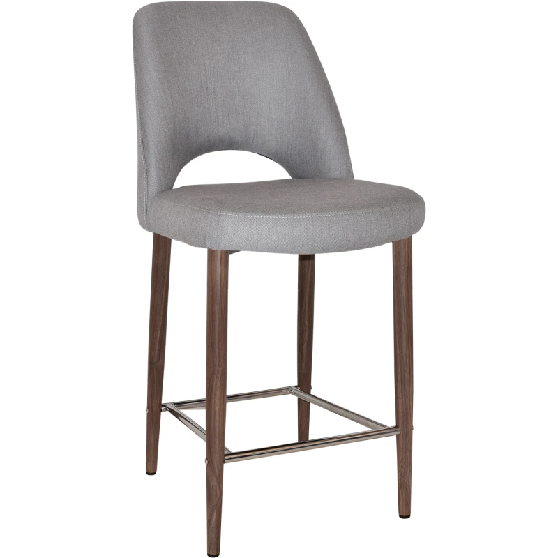 Albury Stool 65cm High Light Walnut Metal Leg
