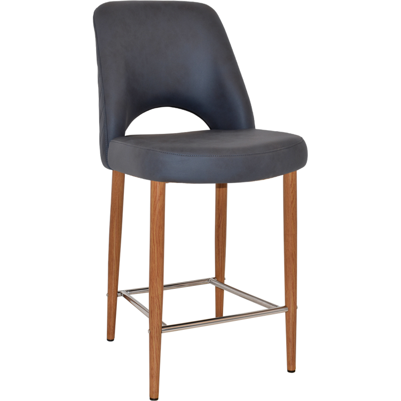 Albury Stool 65cm High Light Oak Metal Leg - Image 13